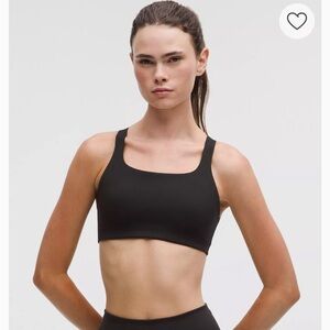 lululemon athletica Black Square-Neck All Powered Up Sports Bra